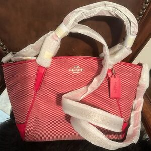 COACH PURSE KELSEY SATCHEL JACQUARD COACH F57244 PINK